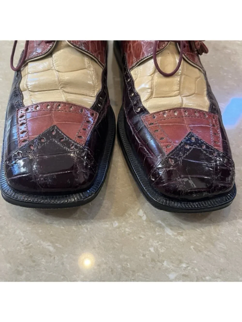 Slick Exotica Mens Genuine Hornback Alligator Dress Shoes Oxford Loafers Size 9